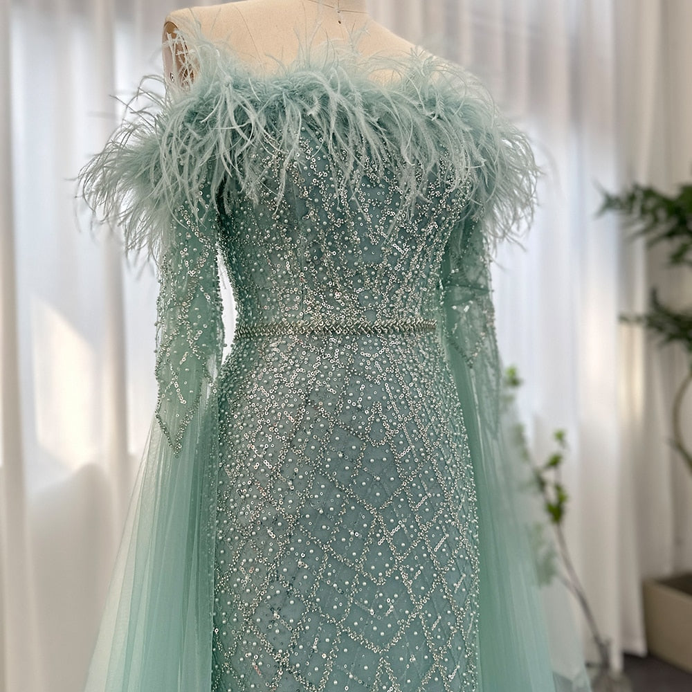 Matilda Elegant Feather Formal Dress