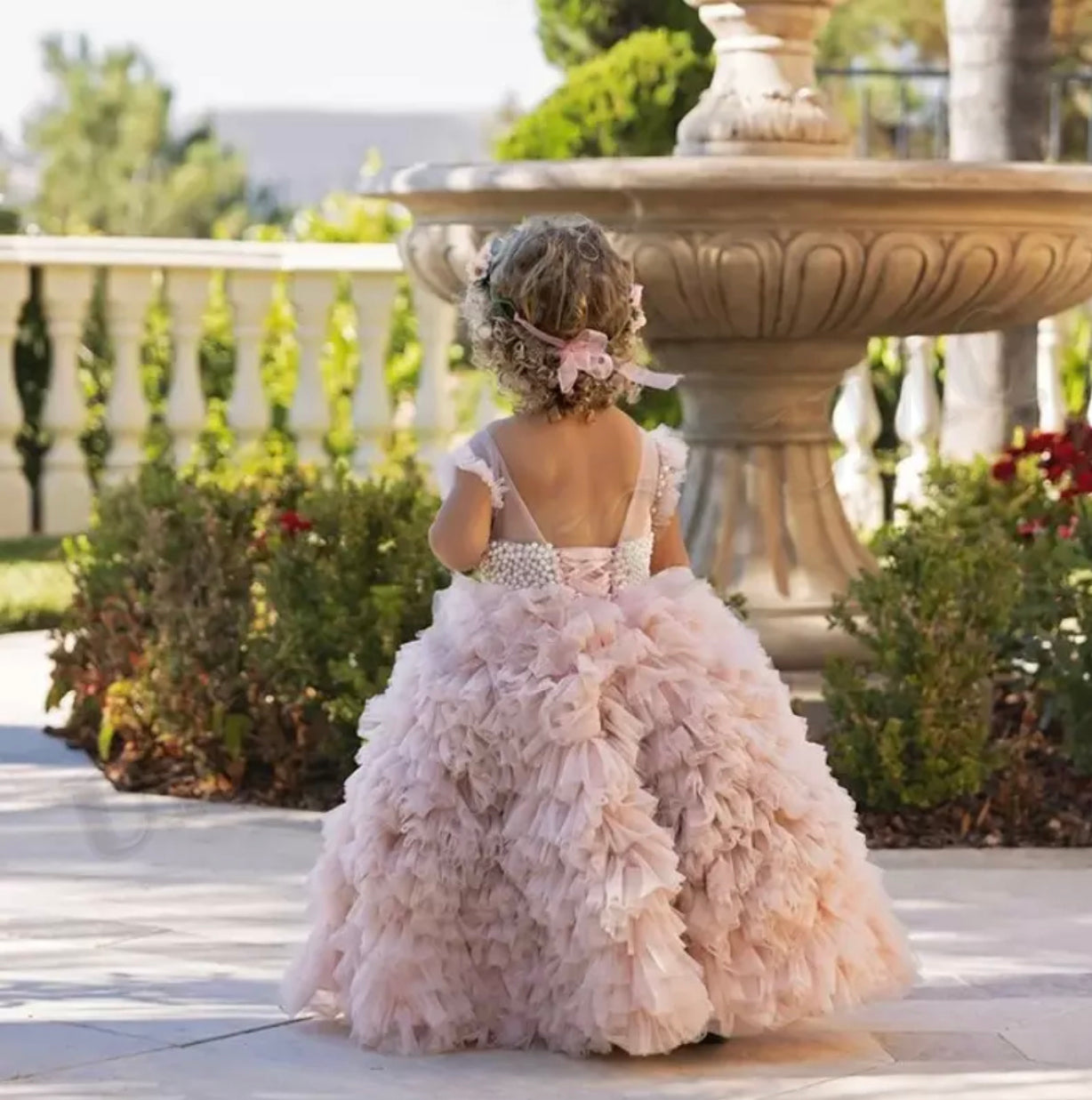 Belle Elegant Pearl Ball Dress - luxebabyco