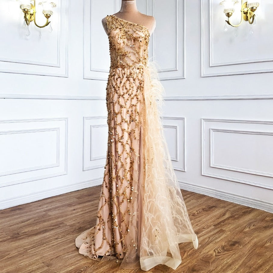 Mesmerized Feather Evening Dress - luxebabyco