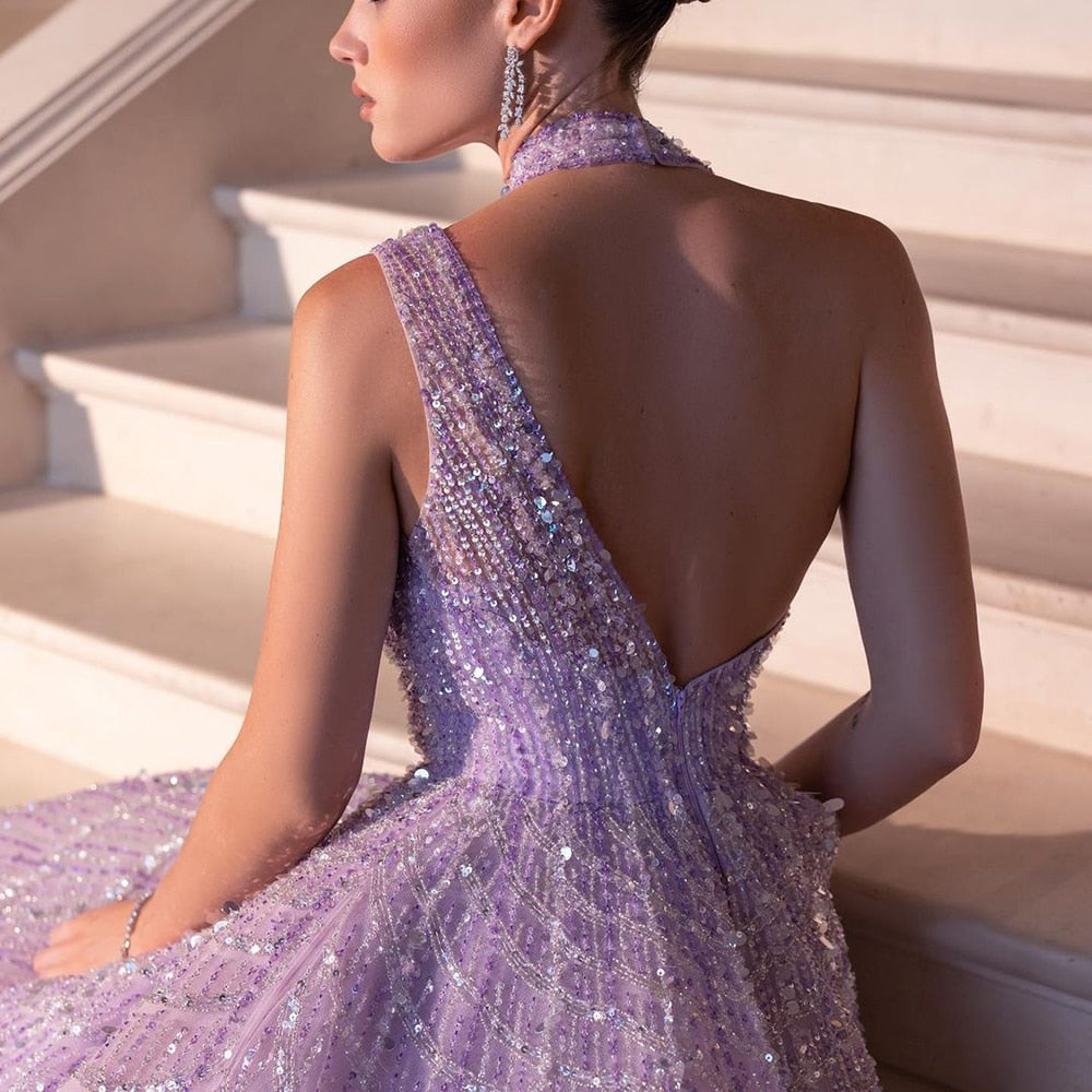Eva Elegant Crystal Formal Evening Dress