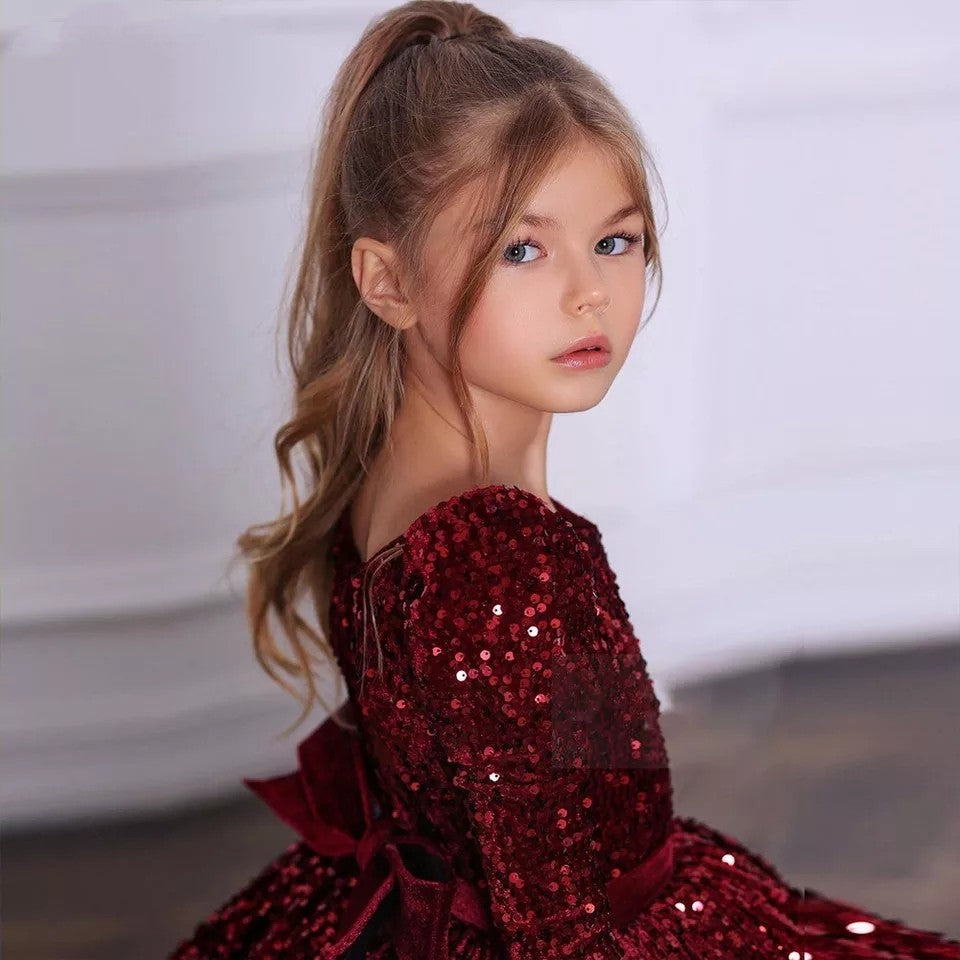 Luxury Velvet Sequin Ball Dress - luxebabyco