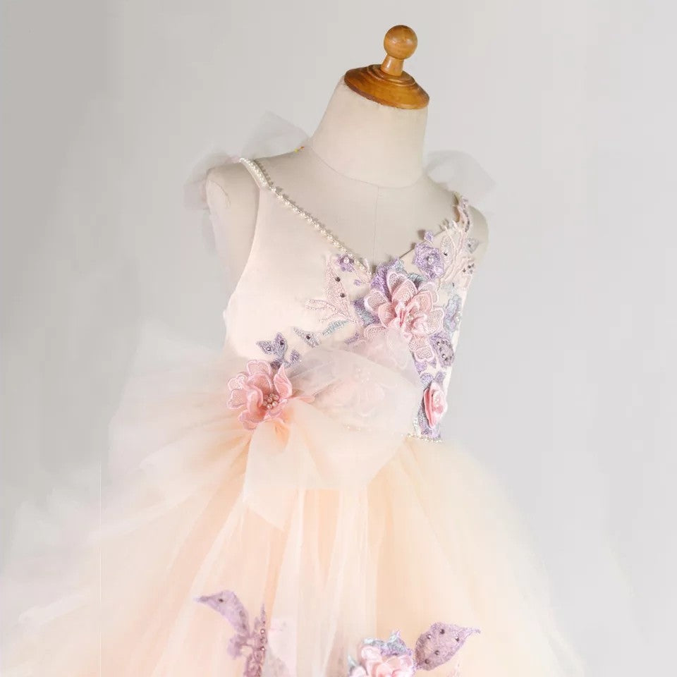 3D Tulle Lace Strapless Dress - luxebabyco