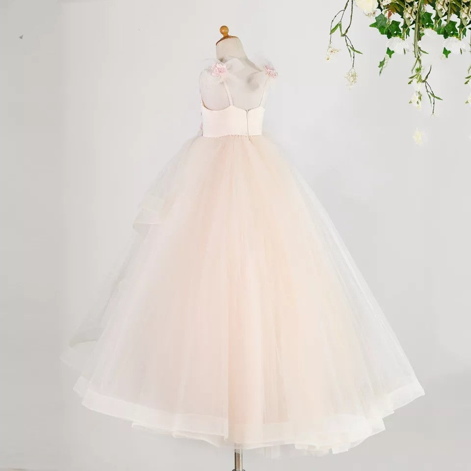 3D Tulle Lace Strapless Dress - luxebabyco