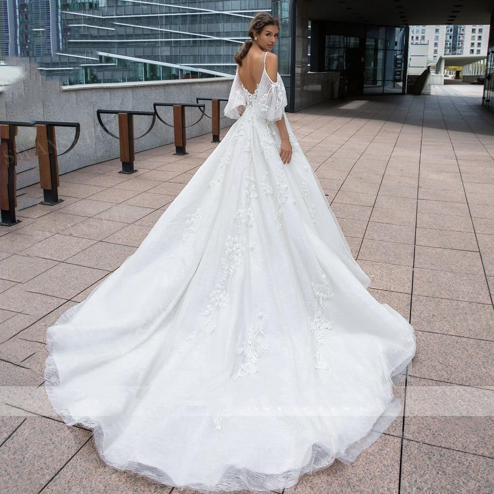 Mysterious Romantic Beaded Wedding Dress - luxebabyco