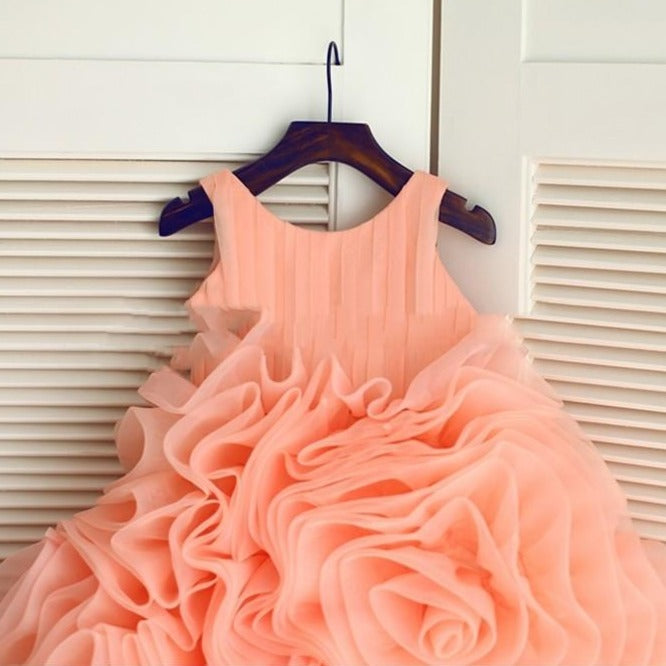 Cute Ruffle Rose Ball Dress - luxebabyco