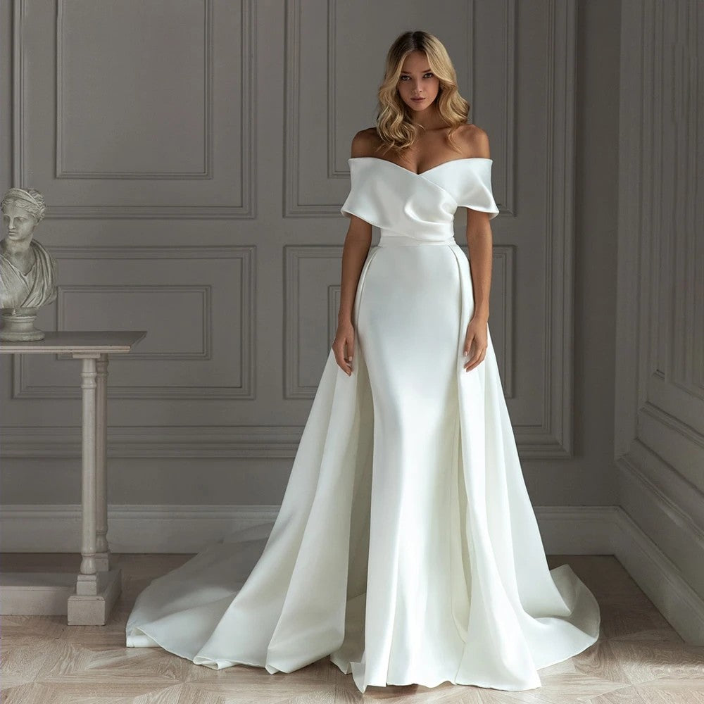 Sweetheart Satin Mermaid Wedding Dress - luxebabyco
