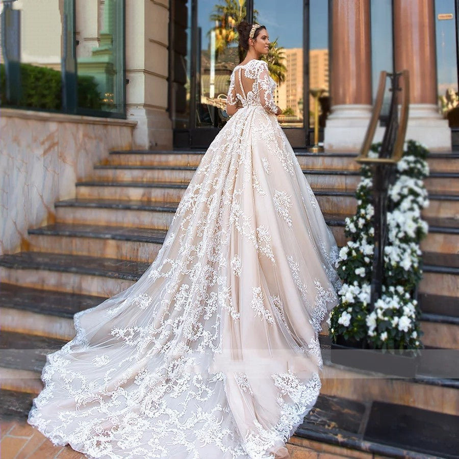 Royalty Queen A-Line Wedding Dress - luxebabyco