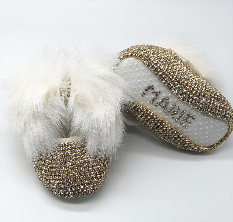 Fur Bling Shoes And Headband Set - luxebabyco