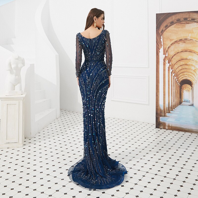 Majestic Looks Crystal Beaded Evening Dress - luxebabyco