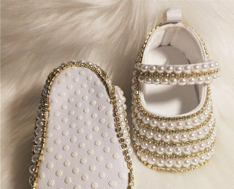 Crystal Pearls Baby Shoes - luxebabyco