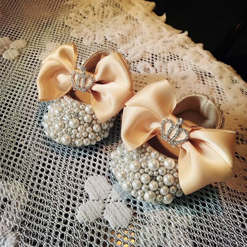 Royal Pearls Baby Shoes - luxebabyco