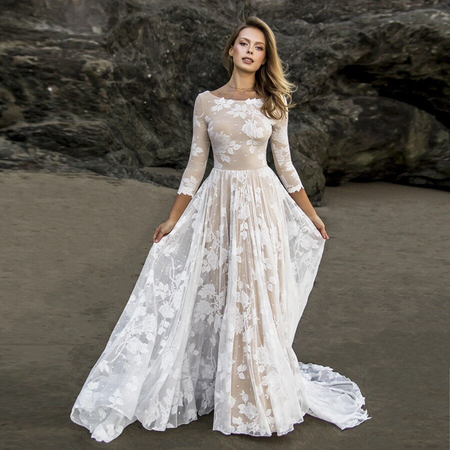 Light Rhythm Lace Wedding Dress - luxebabyco