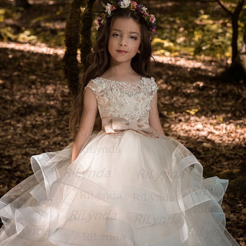 Elegant Cascading Flower Girl Dress - luxebabyco
