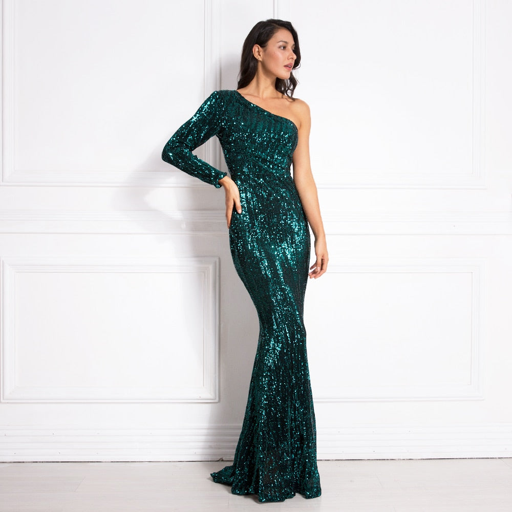 Forever One Shoulder Evening Gown - luxebabyco
