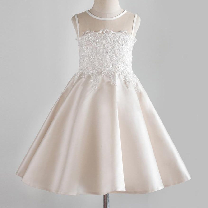 Eva Satin Lace Dress 2 to 14 Yrs - luxebabyco