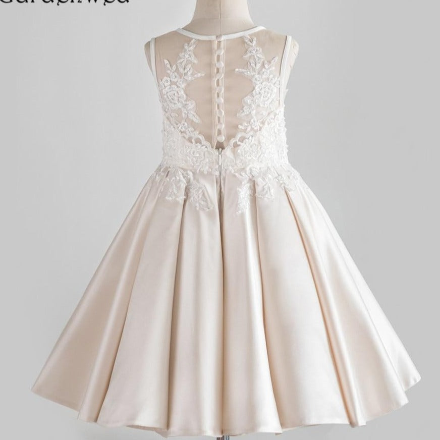 Eva Satin Lace Dress 2 to 14 Yrs - luxebabyco