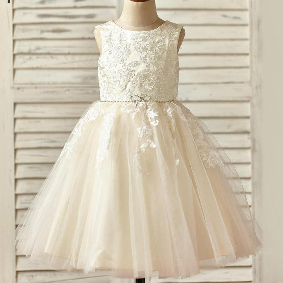 Ivory Floral Tulle Lace Dress - luxebabyco