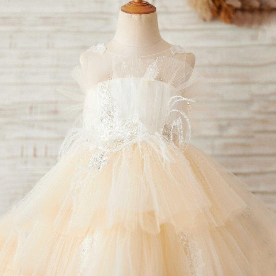 Puffy Tulle Layer Flower Dress - luxebabyco
