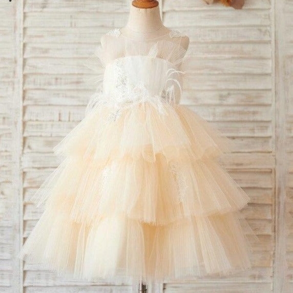 Puffy Tulle Layer Flower Dress - luxebabyco