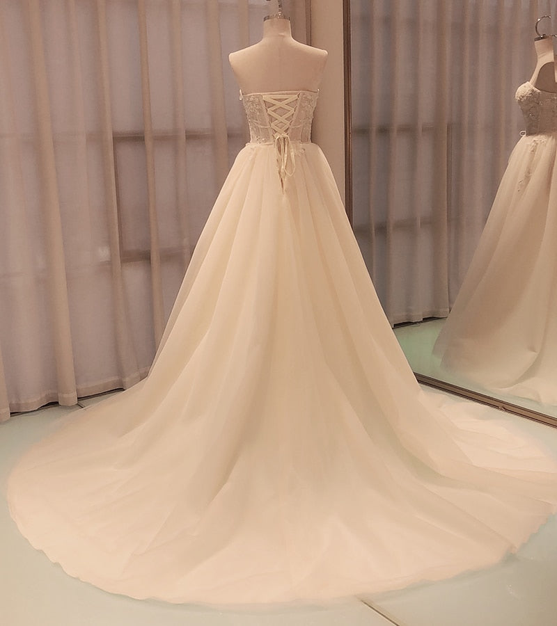 Over The Top Strapless Wedding Dress - luxebabyco