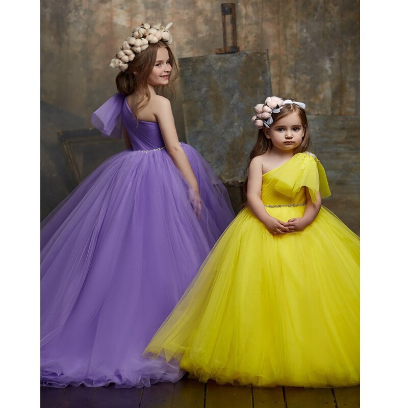 One Shoulder Princess Ball Dress - luxebabyco