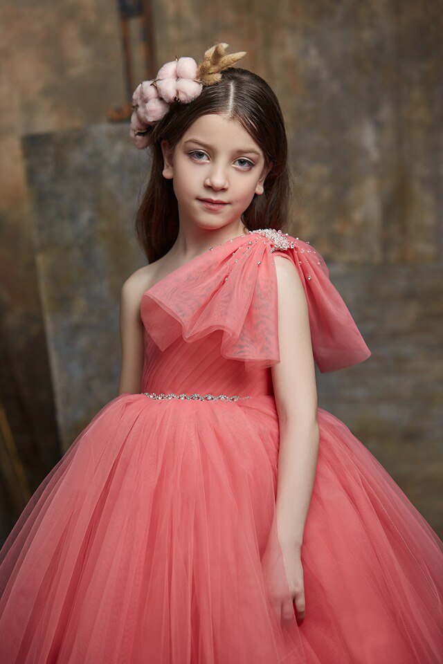 One Shoulder Princess Ball Dress - luxebabyco