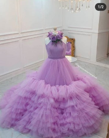 Tiered Tulle 3D flowers Princess Dress - luxebabyco