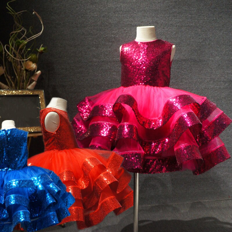 Three Layers Sequined Birthday Dress - luxebabyco