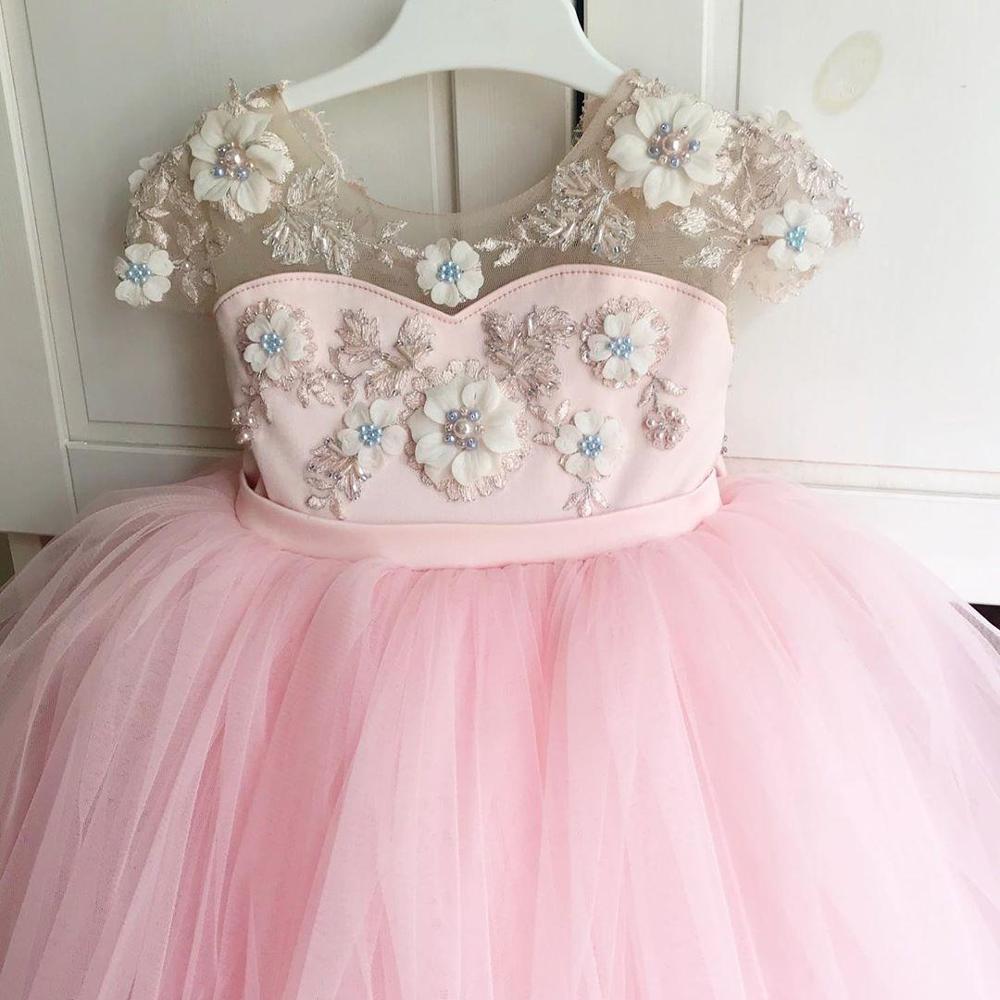 Belle 3D Flowers Pearls Dress - luxebabyco