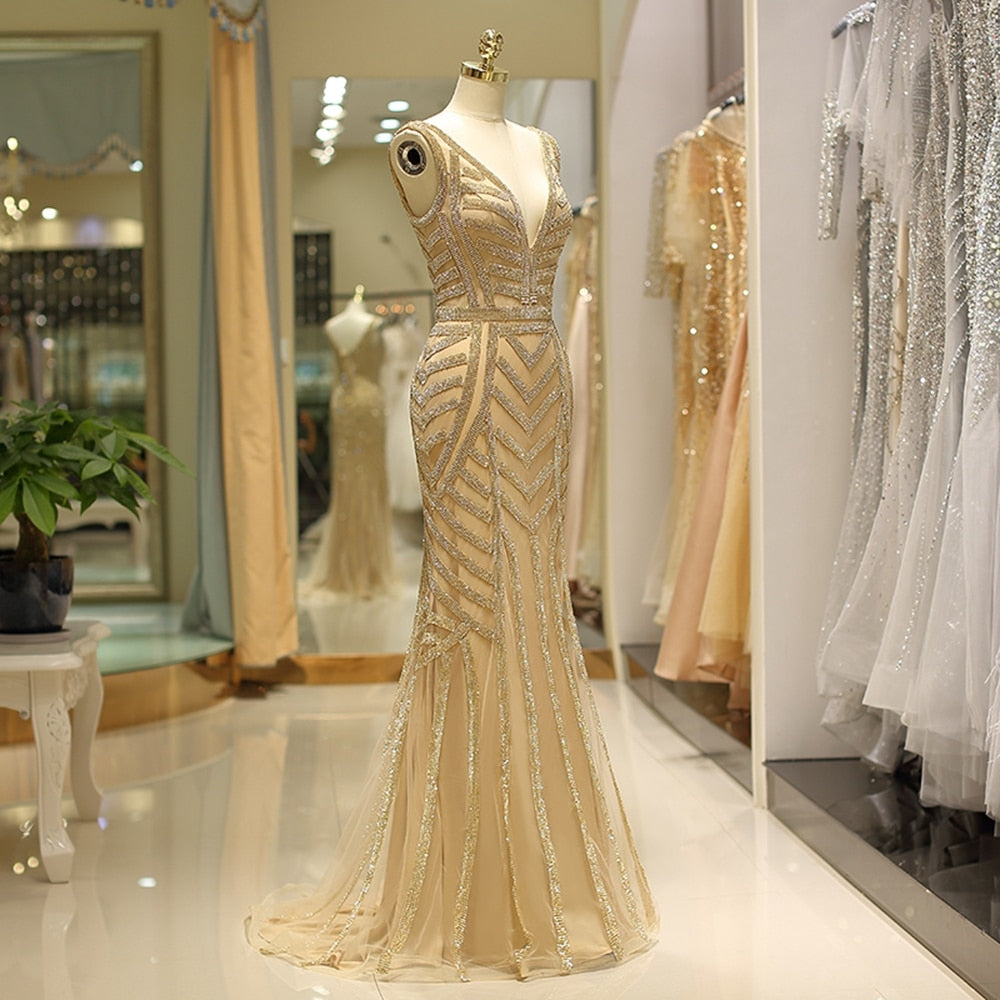 Desired Angel Gold Evening Dress - luxebabyco