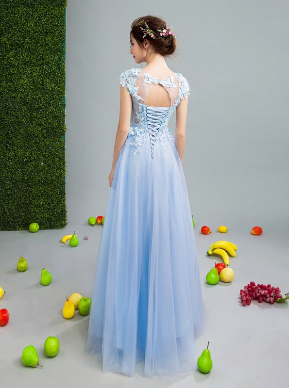Coral Queen Blue Evening Gown - luxebabyco